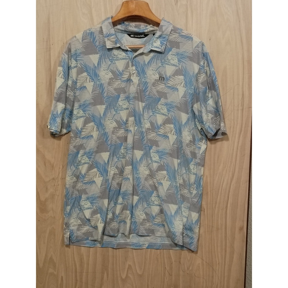 Travis Mathew Mens XXL Geometric Palm Polo Shirt. Luxury Golf, Arhleisure.